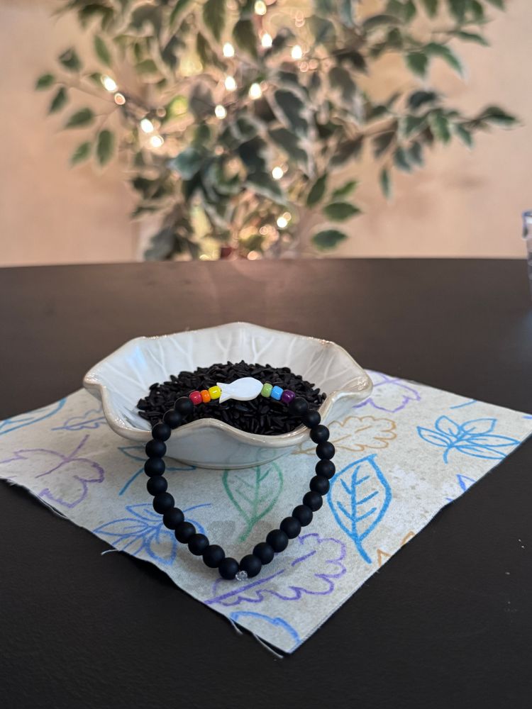  Rainbow Christain Fish Bead Bracelet.